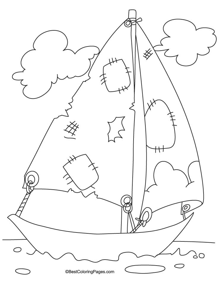 Poor yacht coloring page