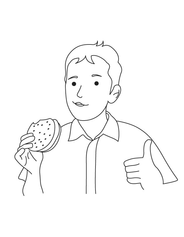 Yummy burger coloring page