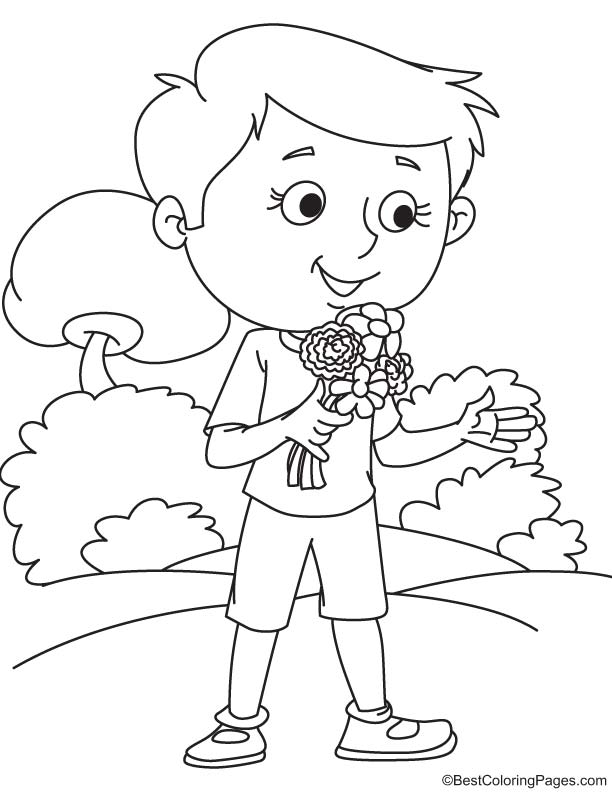Zinnia flower coloring page