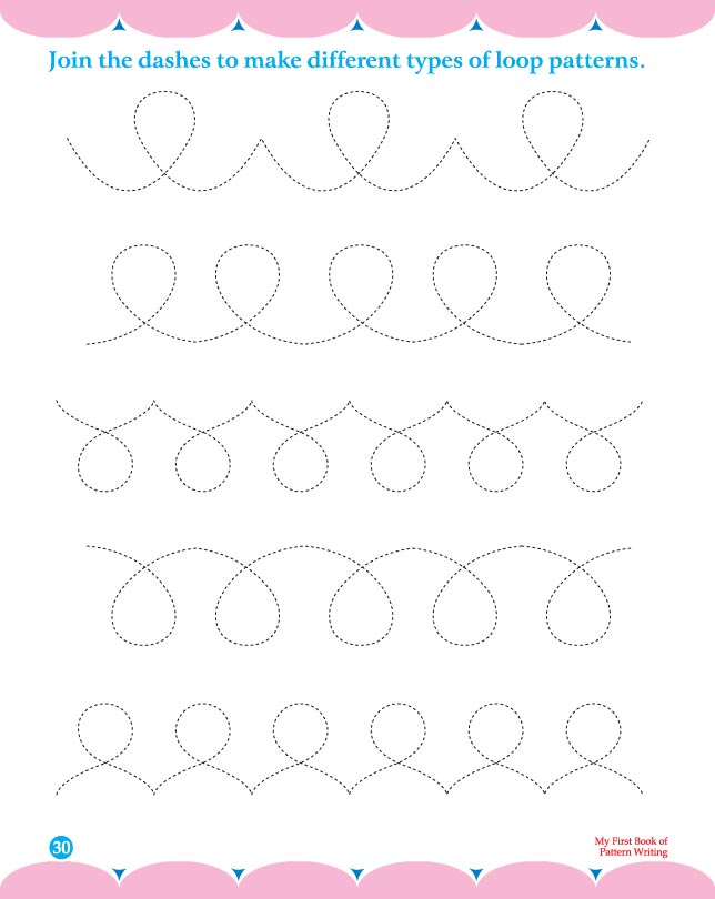 Join the dashes and make different type of loop patterns