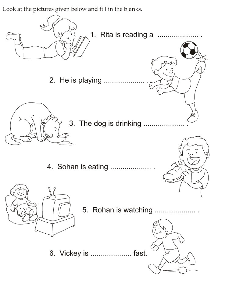 Download English Activity Worksheet Look At The Pictures Given Below And Fill In The Blanks From