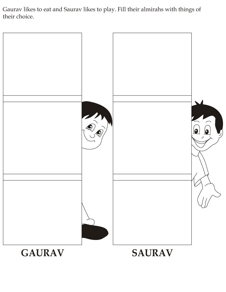 Gaurav likes to eat and Saurav likes to play