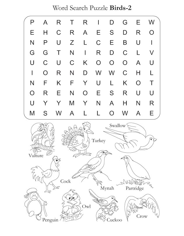 Word Search Puzzle Birds 2