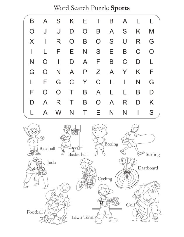 Word Search Puzzle Sports