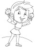 Cheerleader cheers coloring page