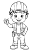 Engineer in hard hat coloring page