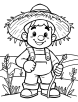Farmer in straw hat coloring page