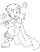 Boy playing flute coloring page