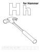H for hammer coloring page with handwriting practice 