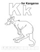 Letter Kk printable coloring page