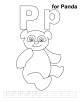 Letter Pp printable coloring page