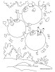 Dancing plums coloring page