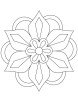 Flower rangoli coloring page