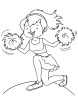 School cheerleader coloring page