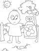 Waiting coloring page