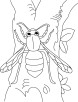 Wasp climbing trunk up coloring pages