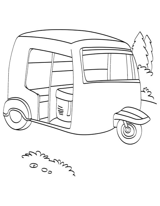 Printable auto rickshaw coloring page Printable auto rickshaw coloring page