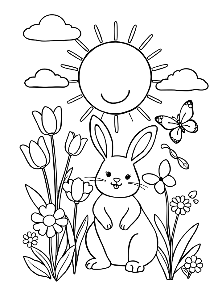 Spring coloring page Spring coloring page