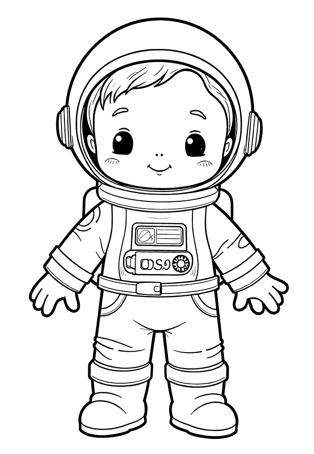 Astronaut in spacesuit coloring page Astronaut in spacesuit coloring page
