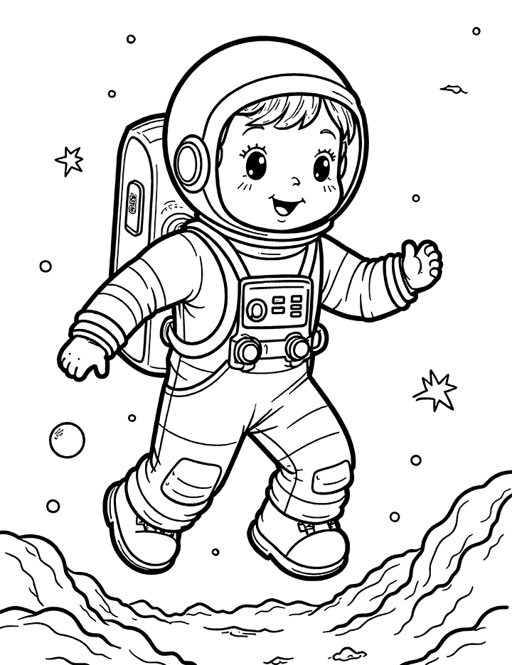 Astronaut moonwalk coloring page Astronaut moonwalk coloring page