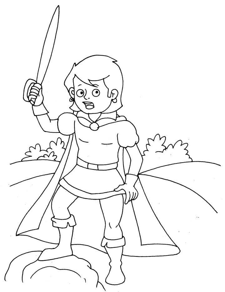 Brave prince coloring page Brave prince coloring page