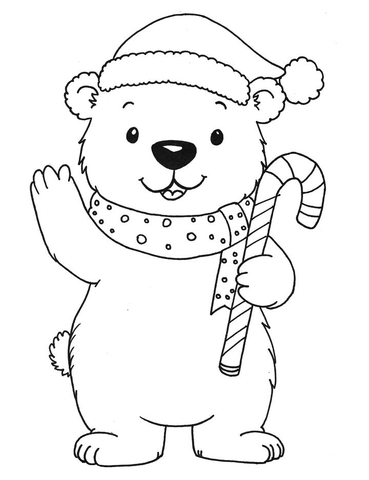 Christmas polar bear coloring page Christmas polar bear coloring page