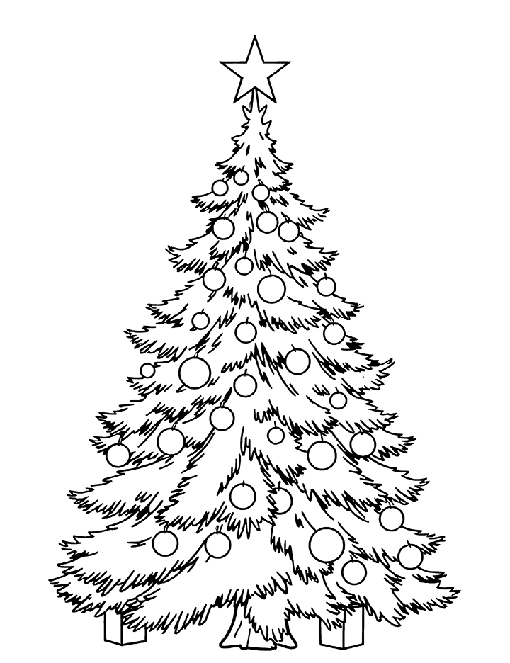 Classic Christmas tree coloring page Classic Christmas tree coloring page