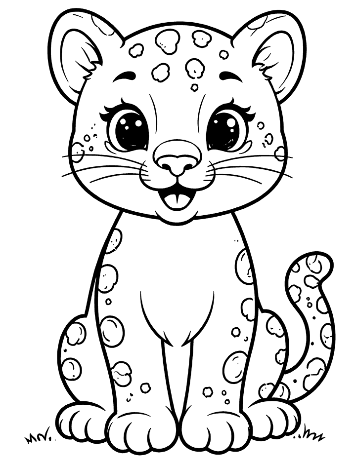 Cute jaguar coloring page Cute jaguar coloring page