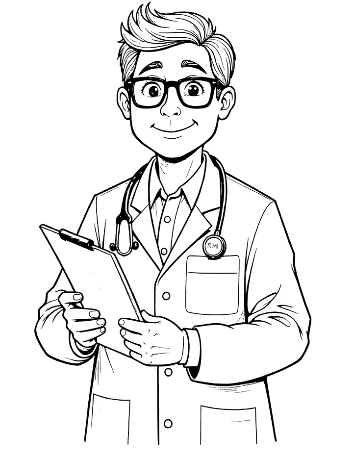 Doctor examine coloring page Doctor examine coloring page