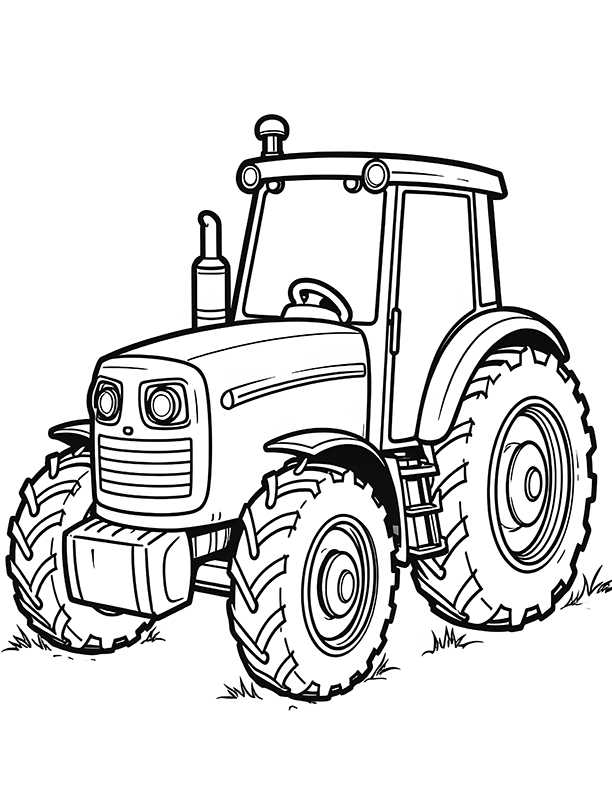 Farm Tractor Drawing Color In Farming tractor coloring page