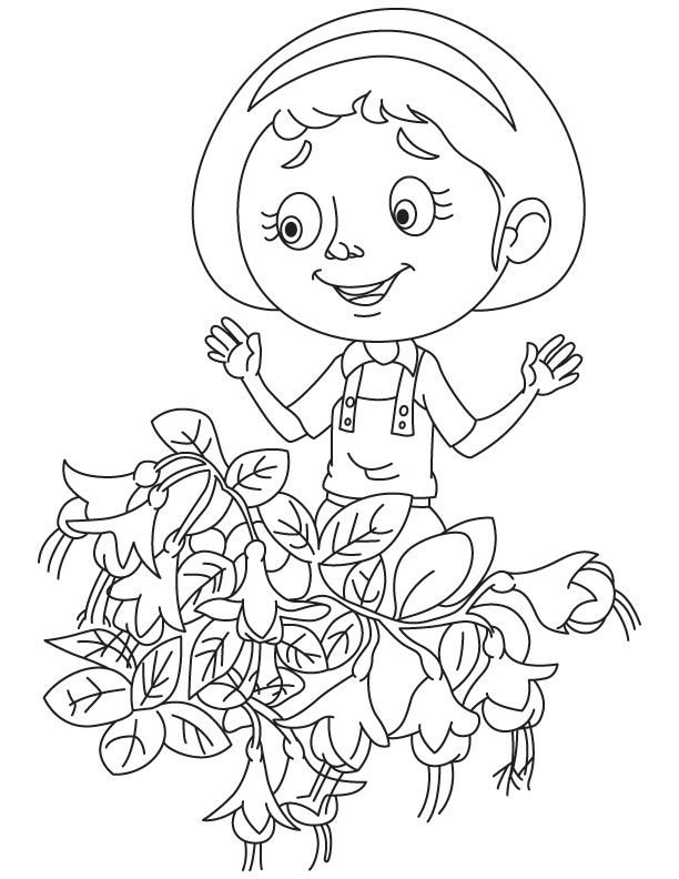 Fuchsia garden coloring page