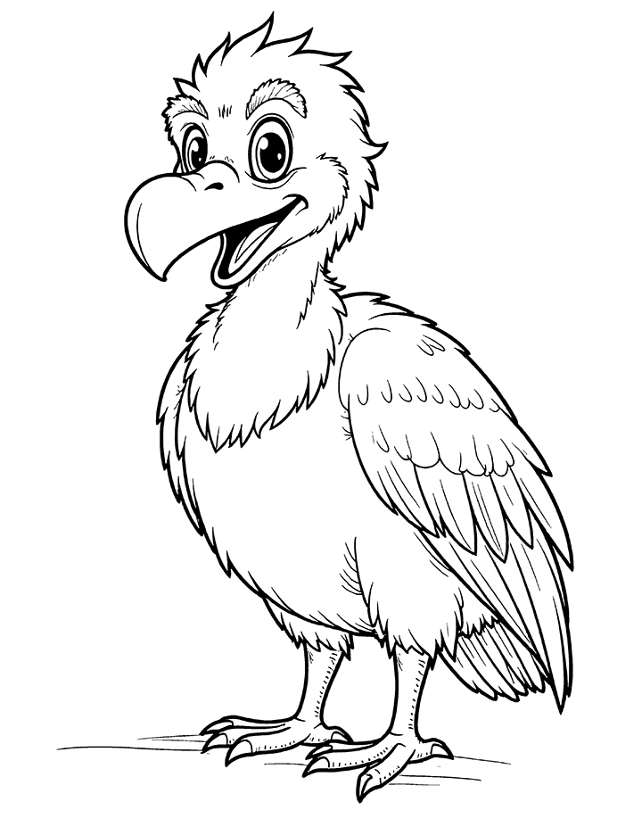 Happy vulture coloring page Happy vulture coloring page