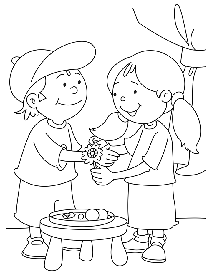 Raksha Bandhan coloring page Raksha Bandhan coloring page