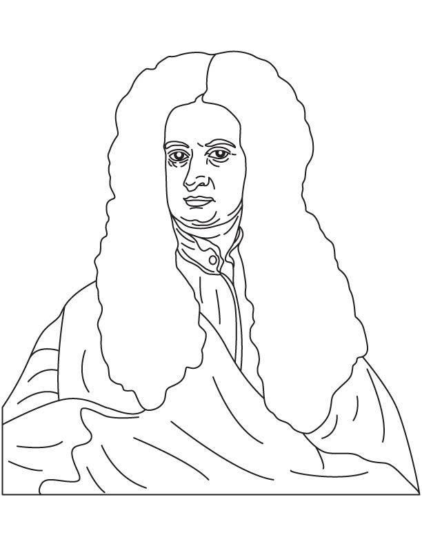 Sir Isaac Newton coloring page Sir Isaac Newton coloring page