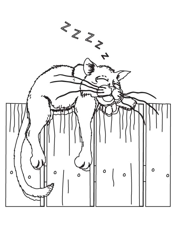 Sleeping cat coloring page Sleeping cat coloring page