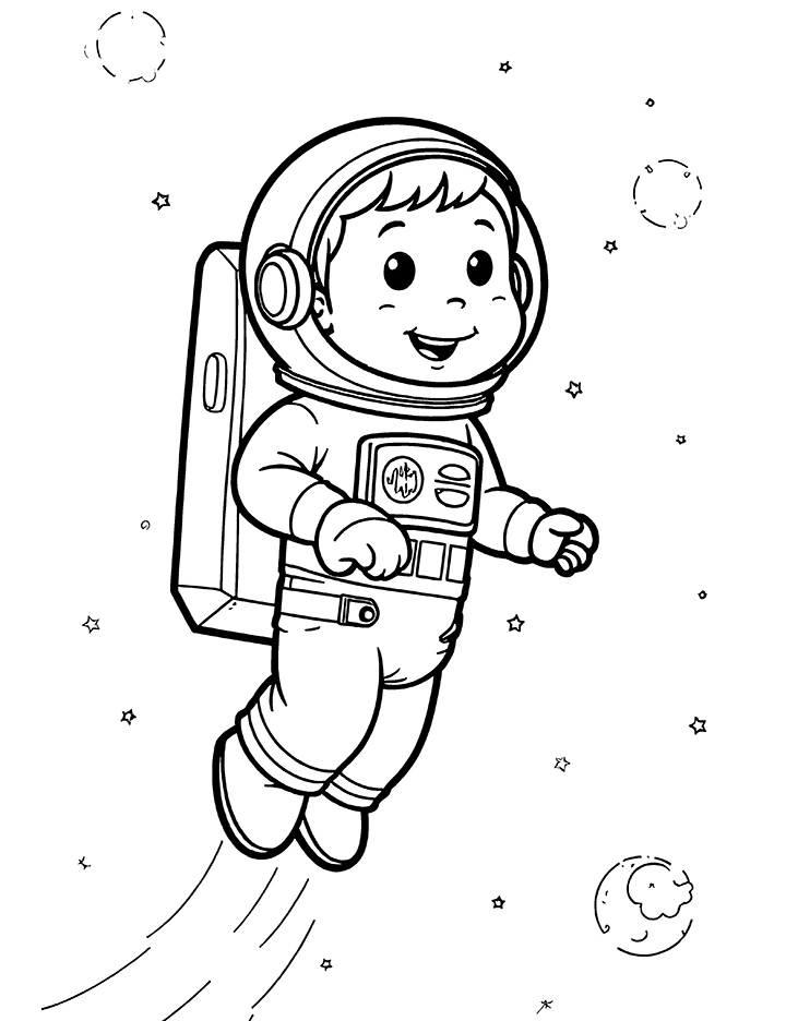 Space explorer coloring page Space explorer coloring page