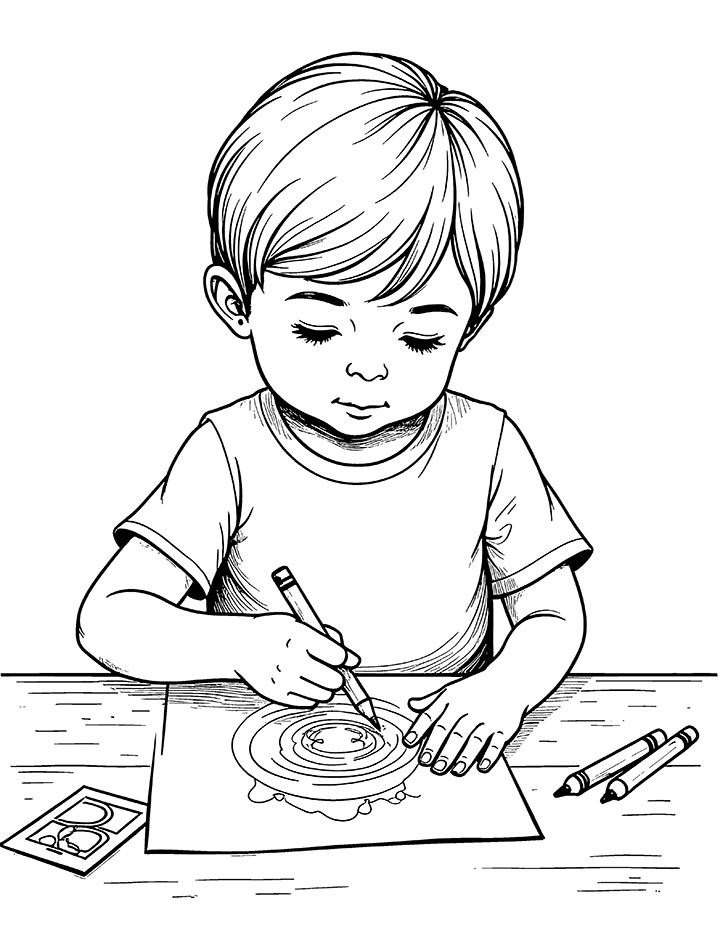 Stenciling coloring page Stenciling coloring page