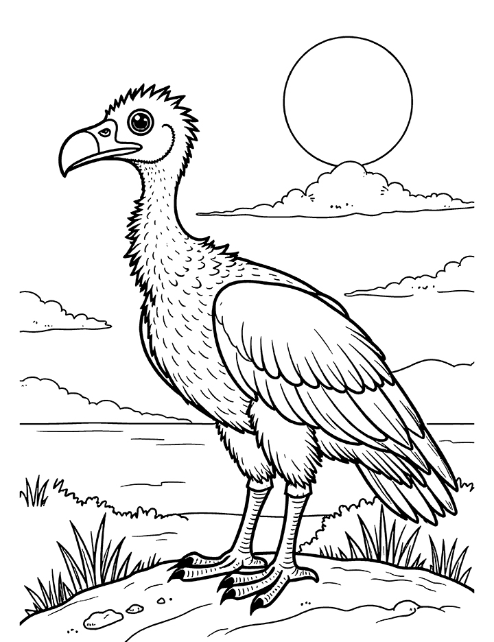 vulture at sunset coloring page vulture at sunset coloring page