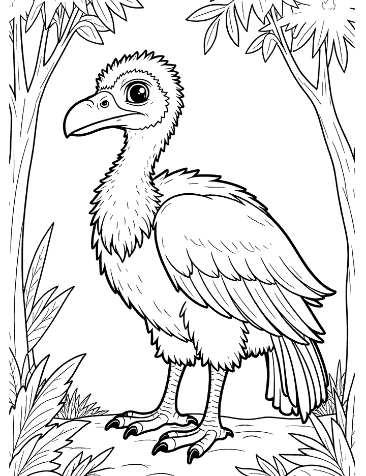 vulture in jungle coloring page vulture in jungle coloring page