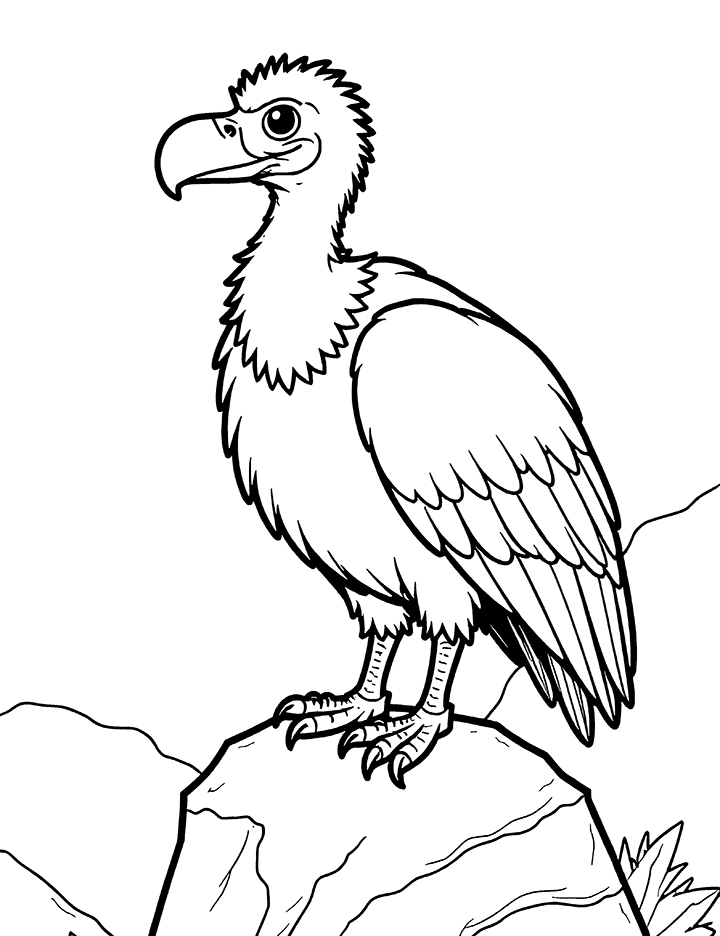 vulture on rock coloring page vulture on rock coloring page