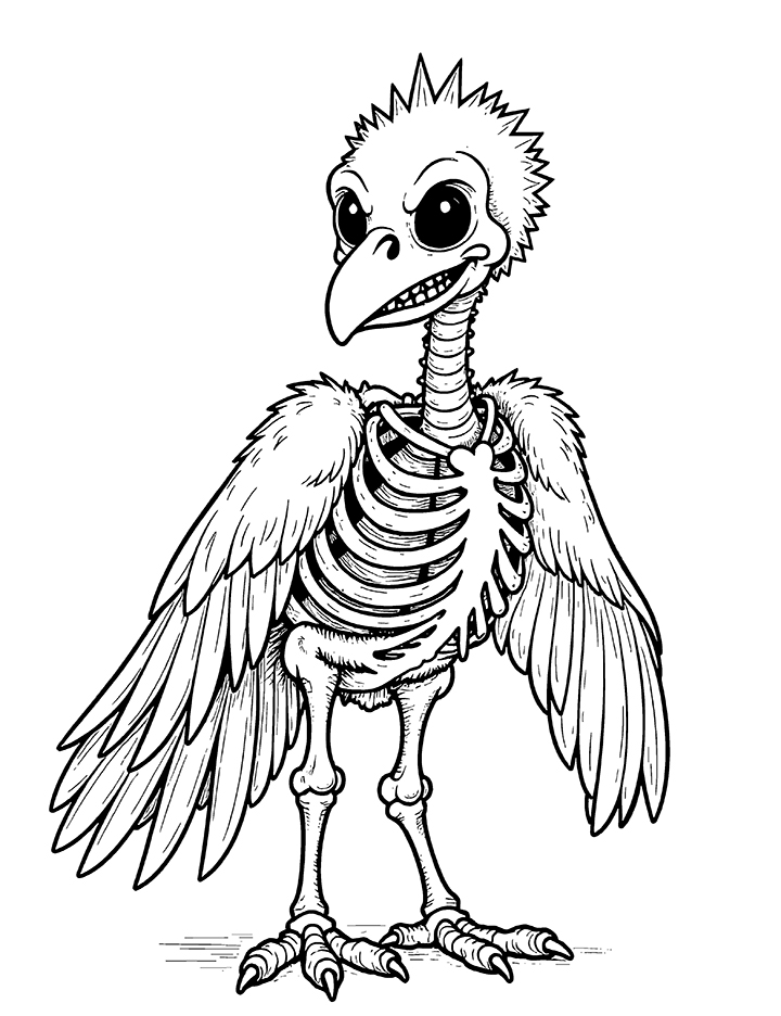 Vulture skeleton coloring page Vulture skeleton coloring page