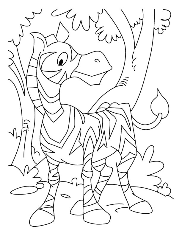 Zebra waiting coloring page Zebra waiting coloring page