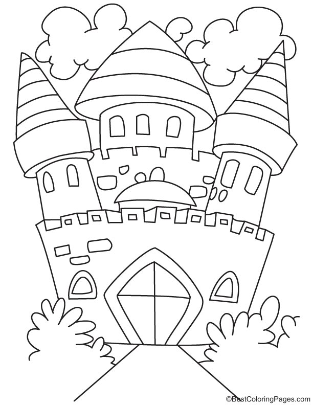 A beautiful castle coloring page A beautiful castle coloring page