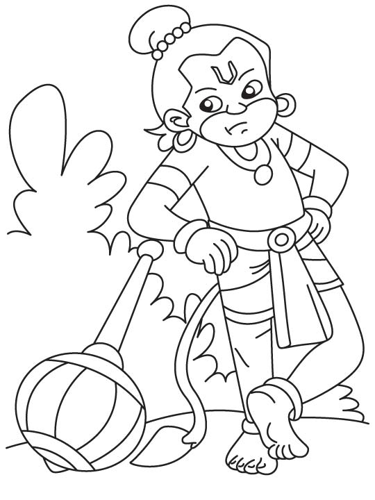 Angry bal hanuman coloring page Angry bal hanuman coloring page