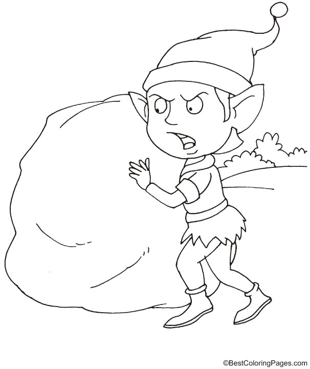 Angry elf coloring page Angry elf coloring page