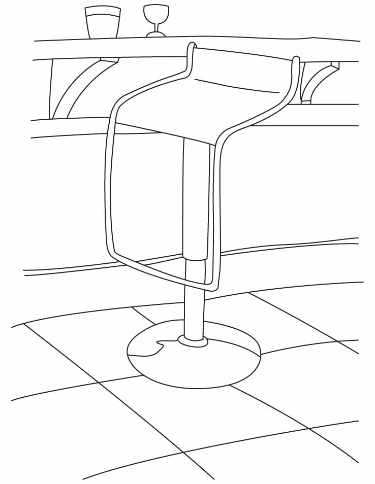 A modern bar stool coloring pages A modern bar stool coloring pages