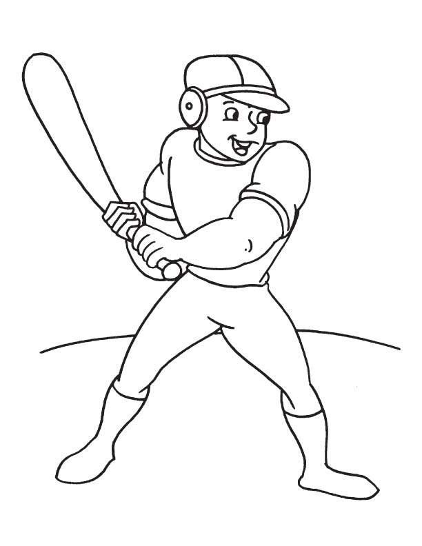 Baseball batsman coloring page Baseball batsman coloring page