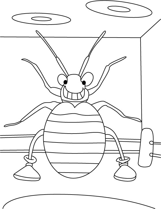 Bed bug in ring coloring pages Bed bug in ring coloring pages