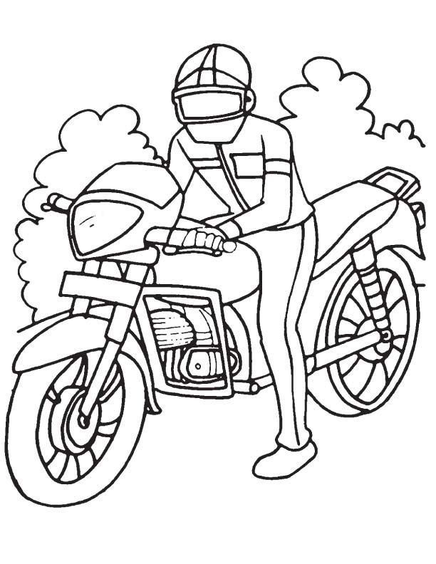 Biker coloring page