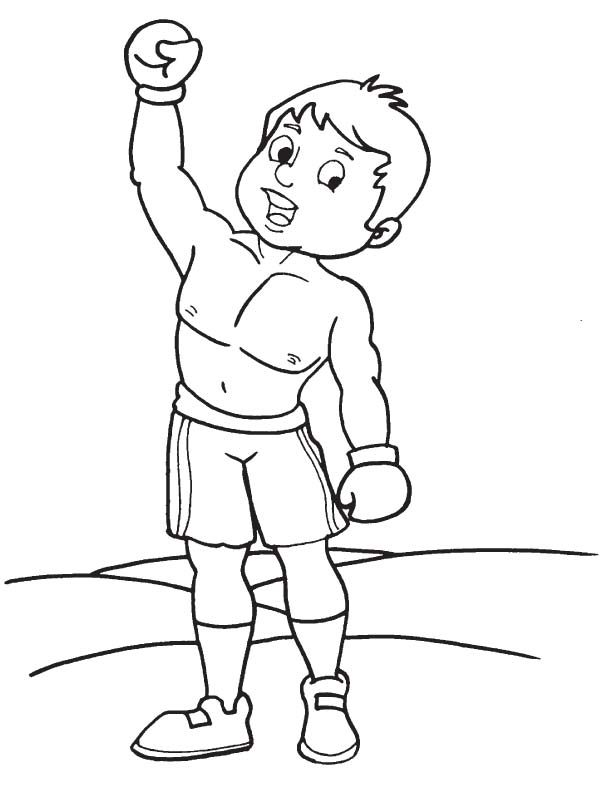 Boxing winner coloring page Boxing winner coloring page